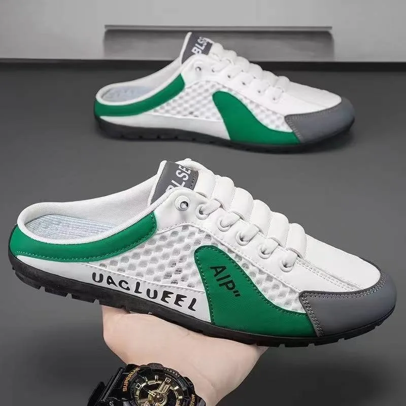 Mens Fashion Trainers - Demi-pantoufles à semelles souples pour hommes,