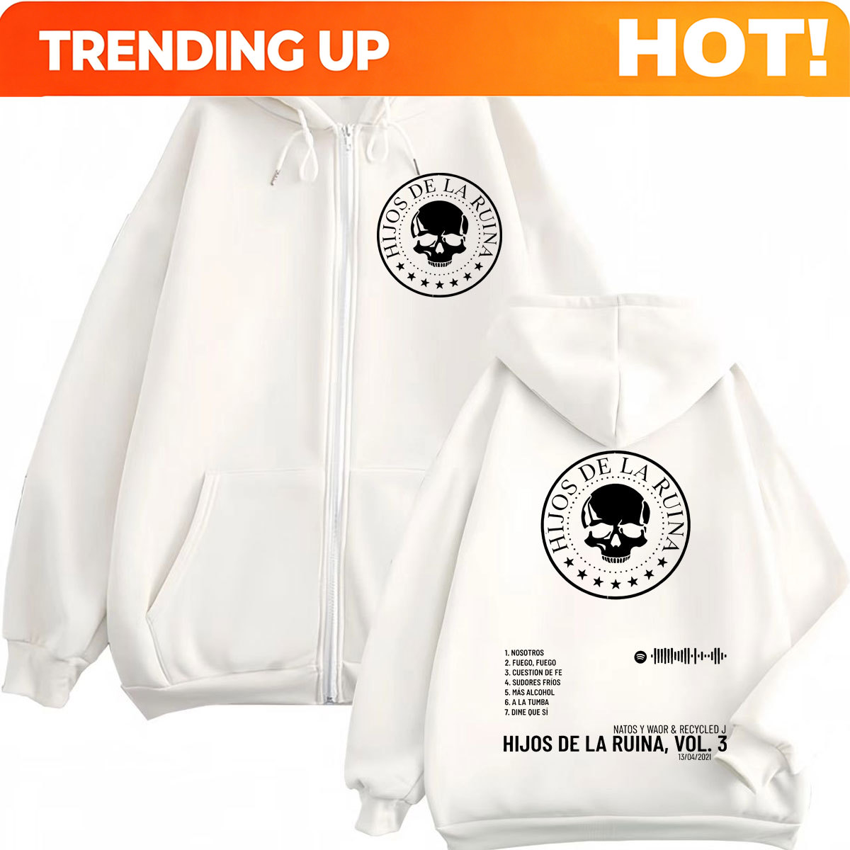 Mens Fashion Zip Up Hoodies - Sweat-shirt à capuche zippé pour homme