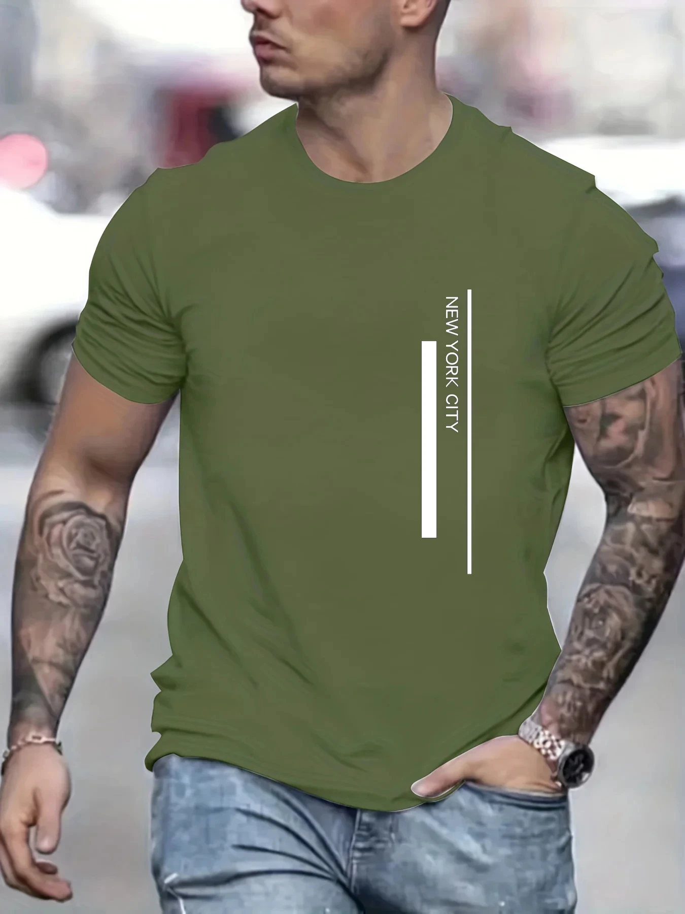 T-shirt à imprimé lettres NEW  - Men'S Fashion New York avis et prix