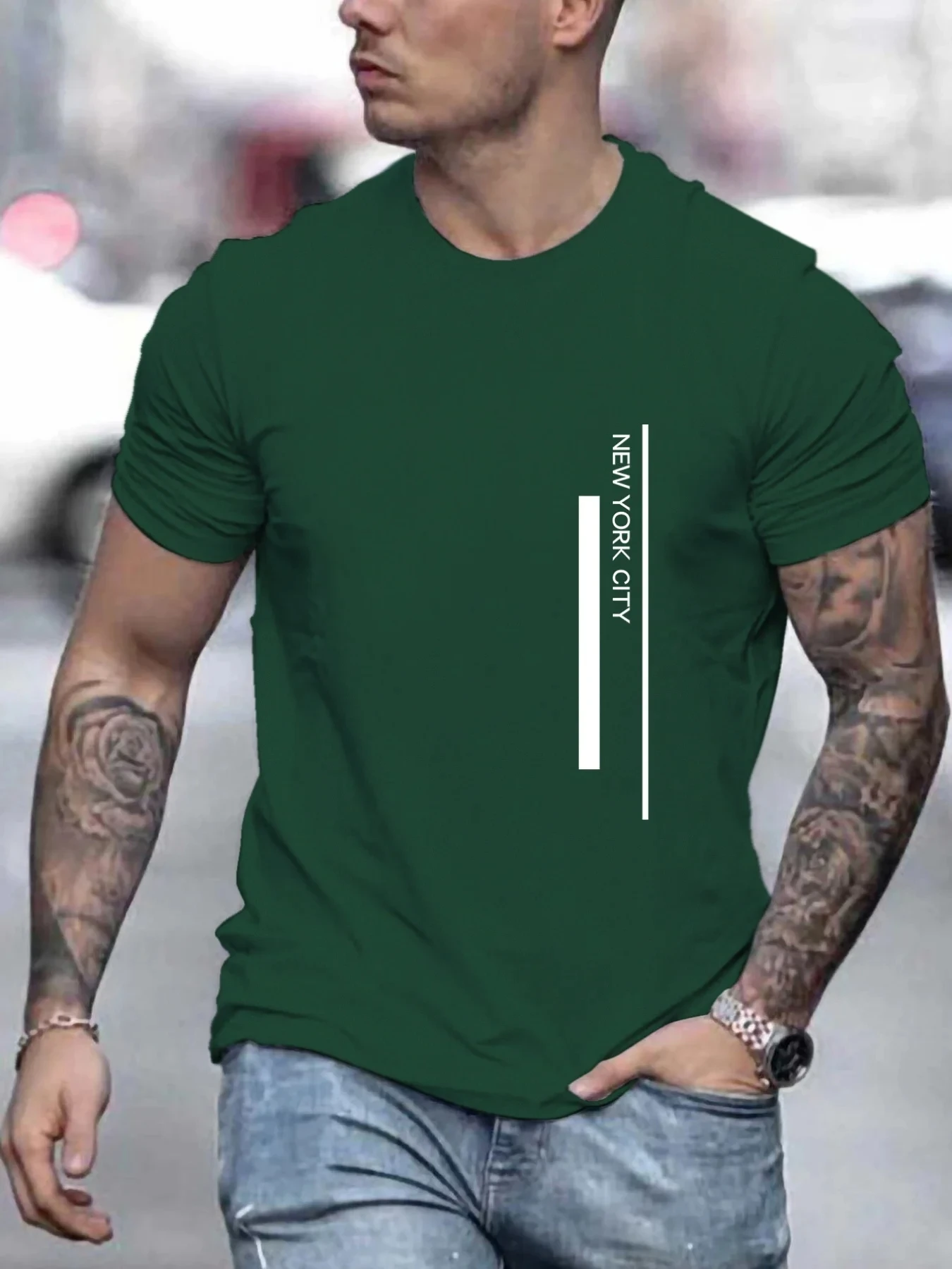 T-shirt à imprimé lettres NEW  - Men'S Fashion New York avis et prix