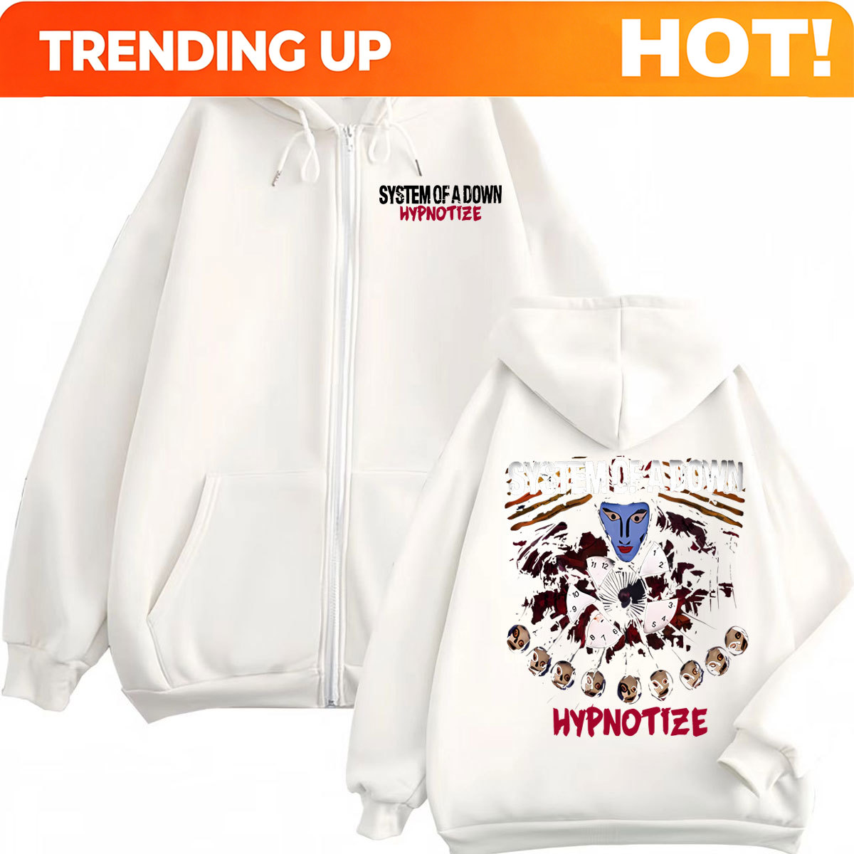 Sweat à capuche zippé graphiqu - Mens Fashion Zip Up Hoodies avis et prix