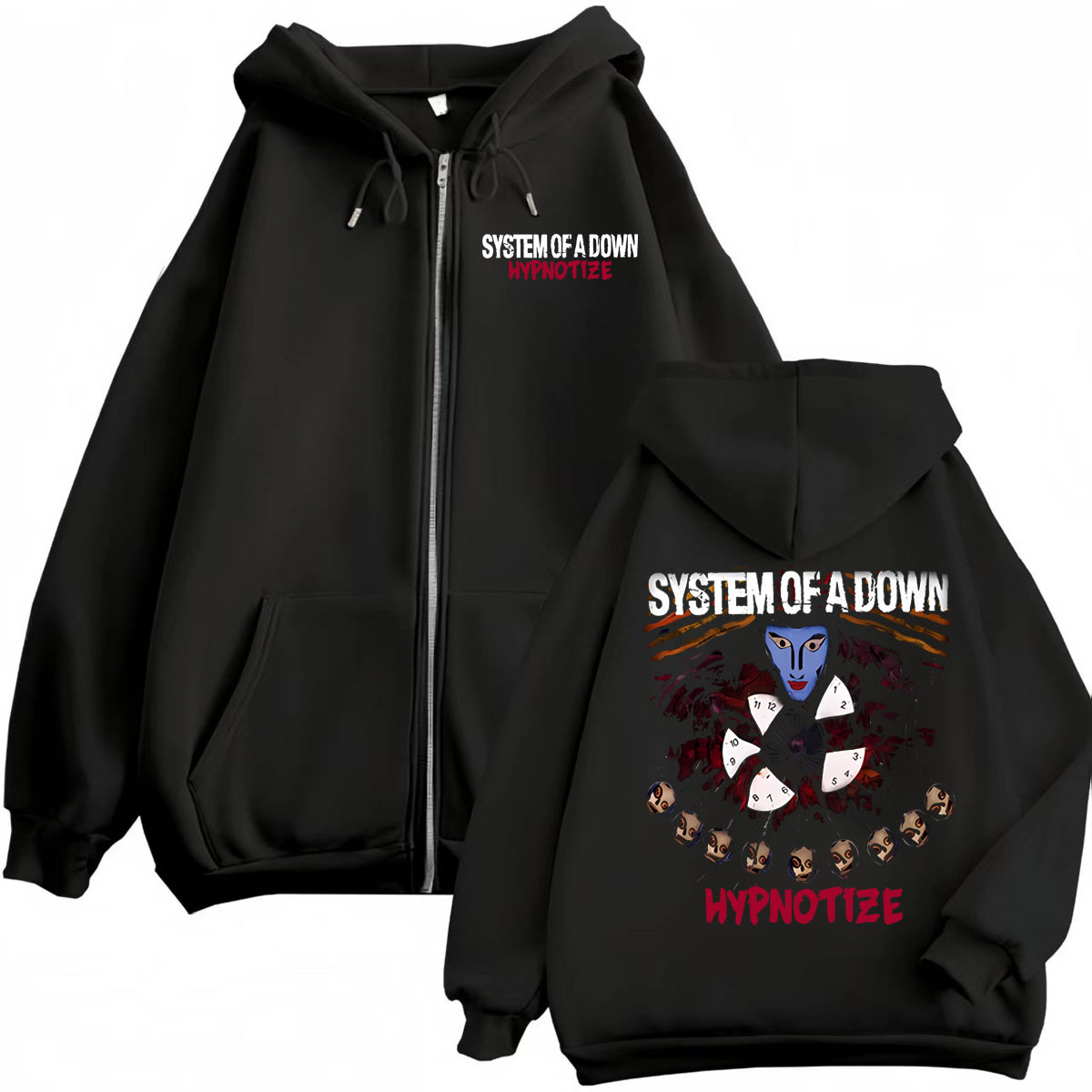 Sweat à capuche zippé graphiqu - Mens Fashion Zip Up Hoodies avis et prix